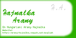 hajnalka arany business card